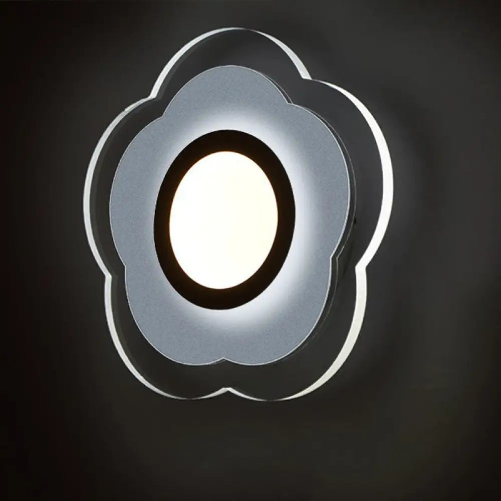 DecorBites™ DecorBites™ Simplicity Flush Wall Sconce: Bedroom LED Wall Light Kit in Warm/White Light