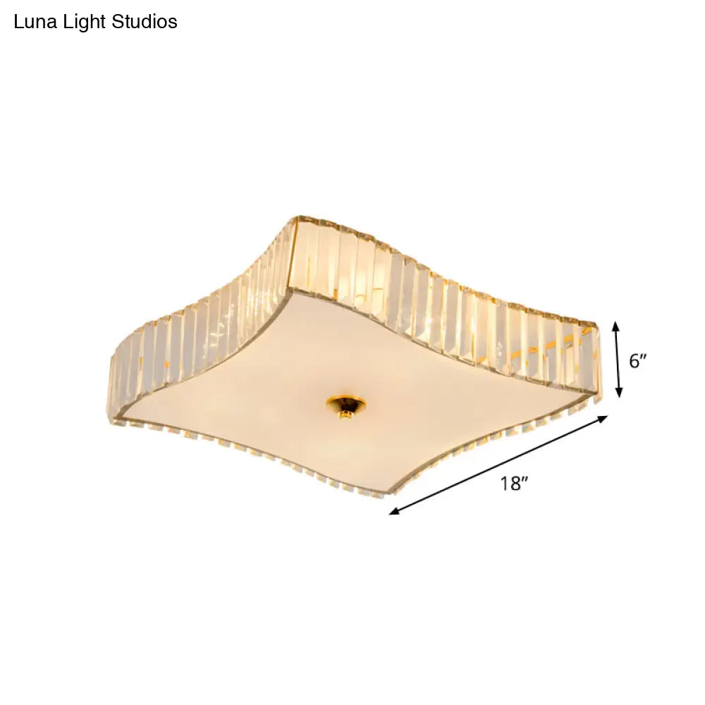 DecorBites™ DecorBites™ Simplicity White Flush Mount Lamp with Clear Crystal Shade - 6 Lights