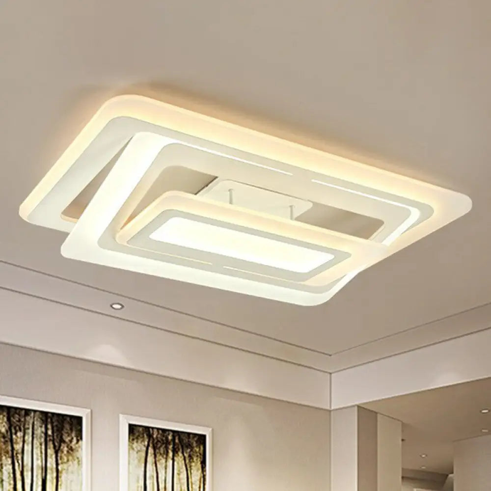 DecorBites™ DecorBites™ Simplicity White LED Acrylic Flush Mount Light - Perfect for Living Room Ceiling
