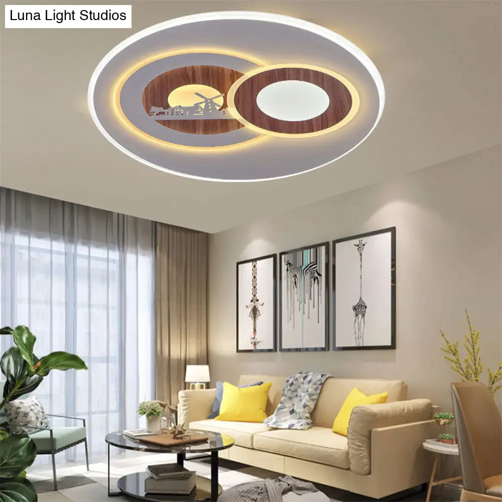 DecorBites™ DecorBites™ Sleek Acrylic LED Flush Mount Ceiling Light for Corridors, Contemporary White Design
