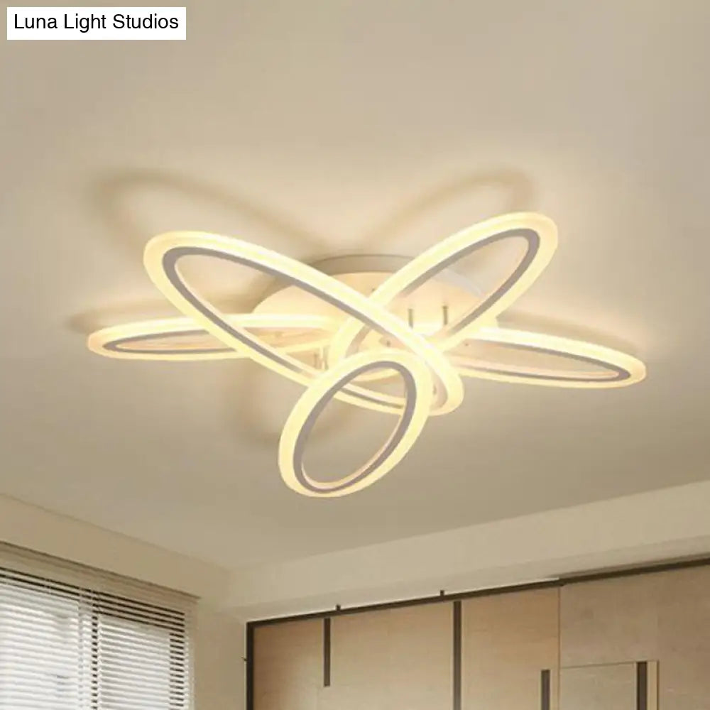 DecorBites™ DecorBites™ Sleek Acrylic Semi Flush Ceiling Light - Oval Shape, 31.5"/47" Width, 3/5 Bulb Options, Warm/White Light