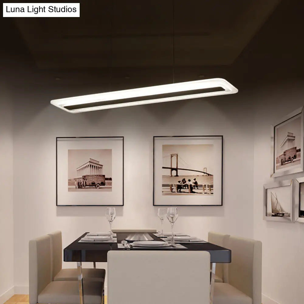ثريا أنيقة بلوحة سوداء - مصباح LED معلق من الأكريليك بإضاءة دافئة/بيضاء، بعرض 16 بوصة/23.5 بوصة/31.5 بوصة