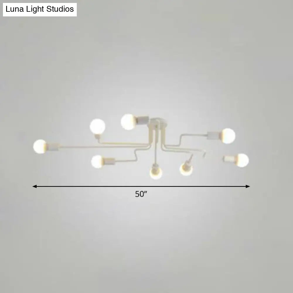 DecorBites™ DecorBites™ Sleek Industrial Metallic Semi Flush Ceiling Light for Living Room - Maze Flush Mount Lighting