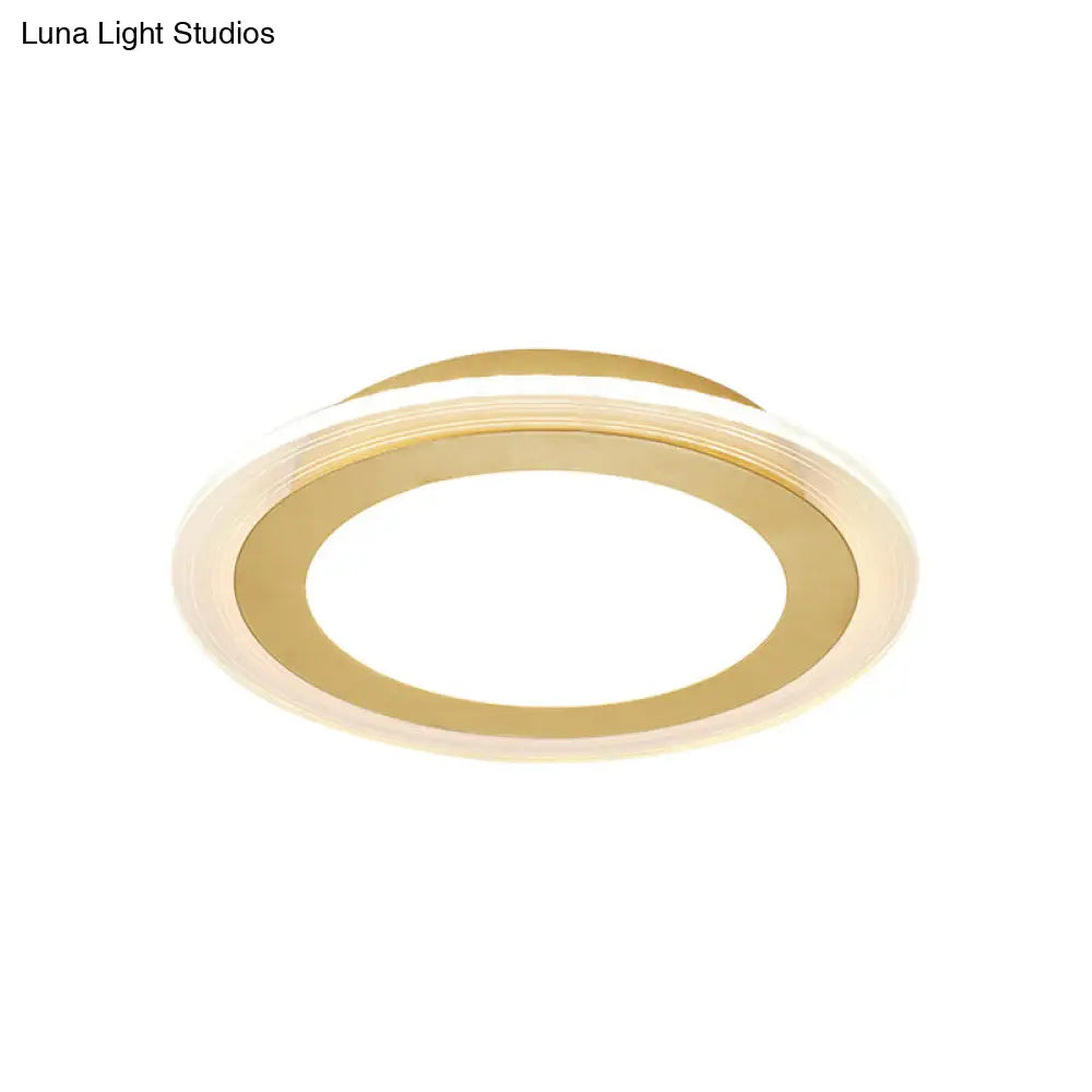 DecorBites™ DecorBites™ Sleek Round Panel Ceiling Light with Simplicity LED for Corridor - Gold Flush Mount