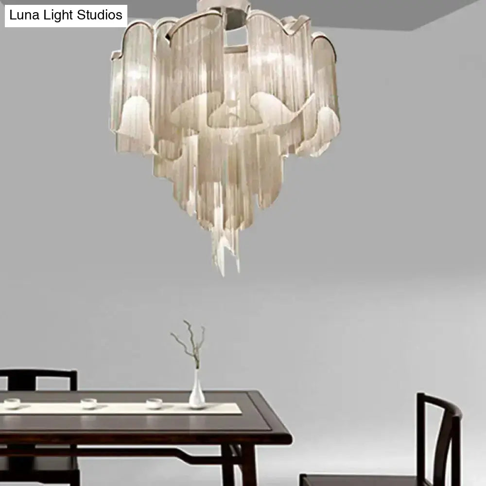 DecorBites™ DecorBites™ Sleek Twisted Aluminum LED Ceiling Light: Semi-flush, Contemporary Living Room Fixture