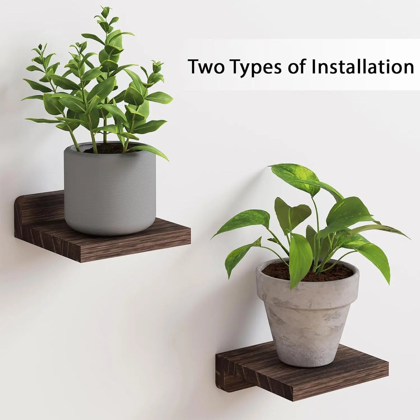 Small Wood Floating Shelves 4-Pack