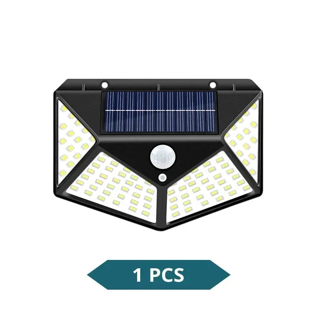 Solar LED Outdoor Lights Set for Garden with Motion Sensor - 1PCS 100LED / Warm White