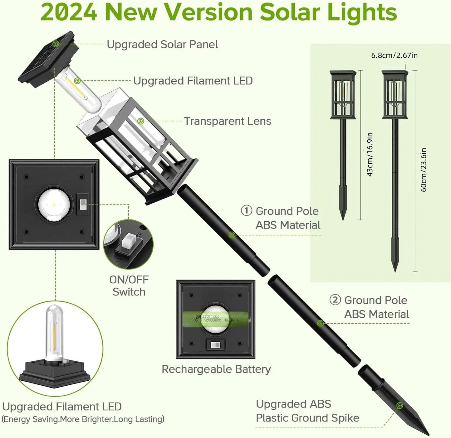 Solar Pathway Lights - Bright Outdoor Lights