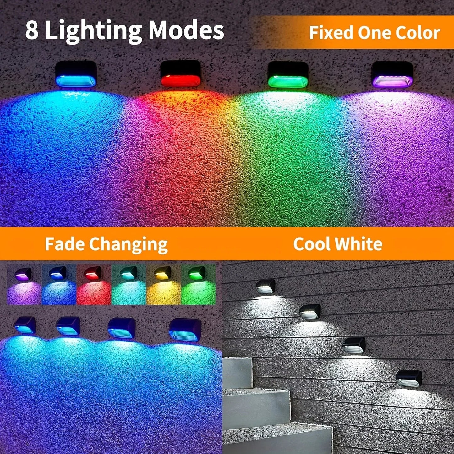 Solar-Powered Fence Lights for Yard Deck Patio