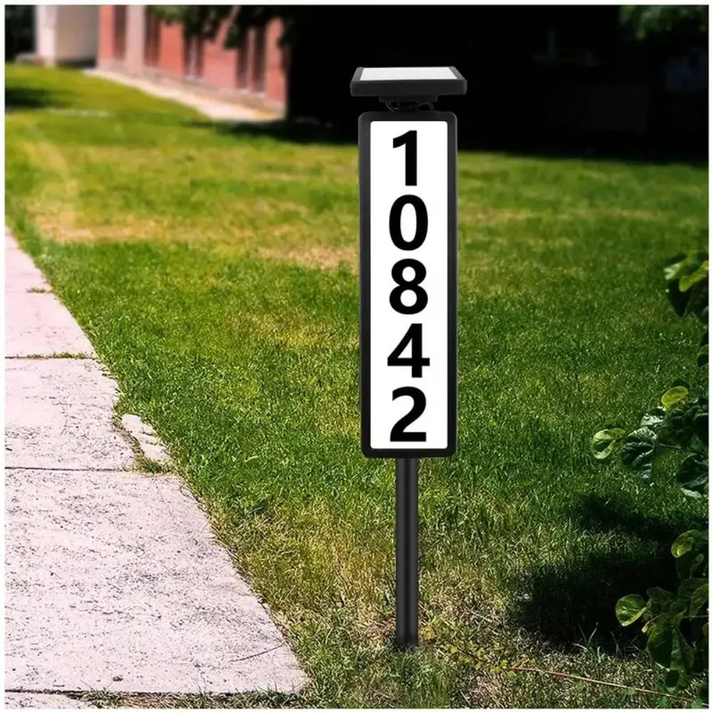 Solar Powered LED House Number Light - 1-Pack / United States