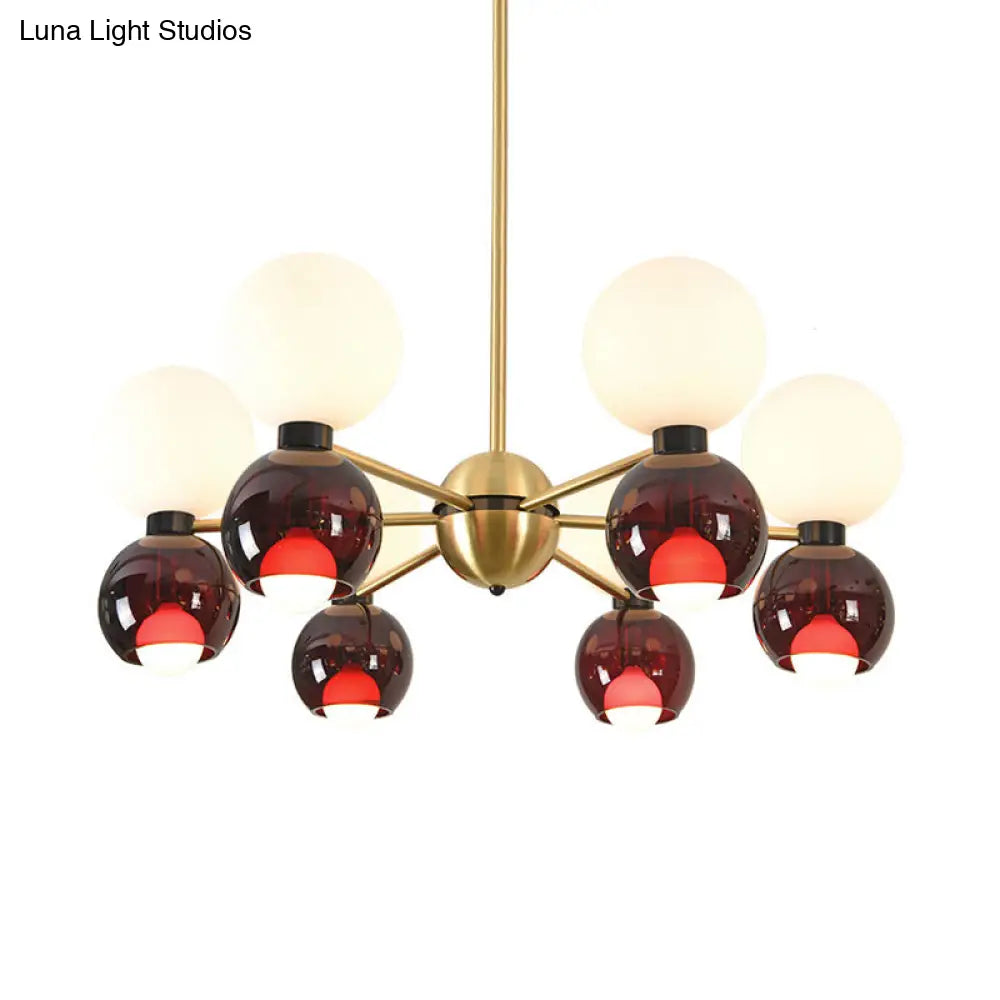 Lámpara de techo Starburst - 12 luces, lámpara colgante contemporánea de metal en latón