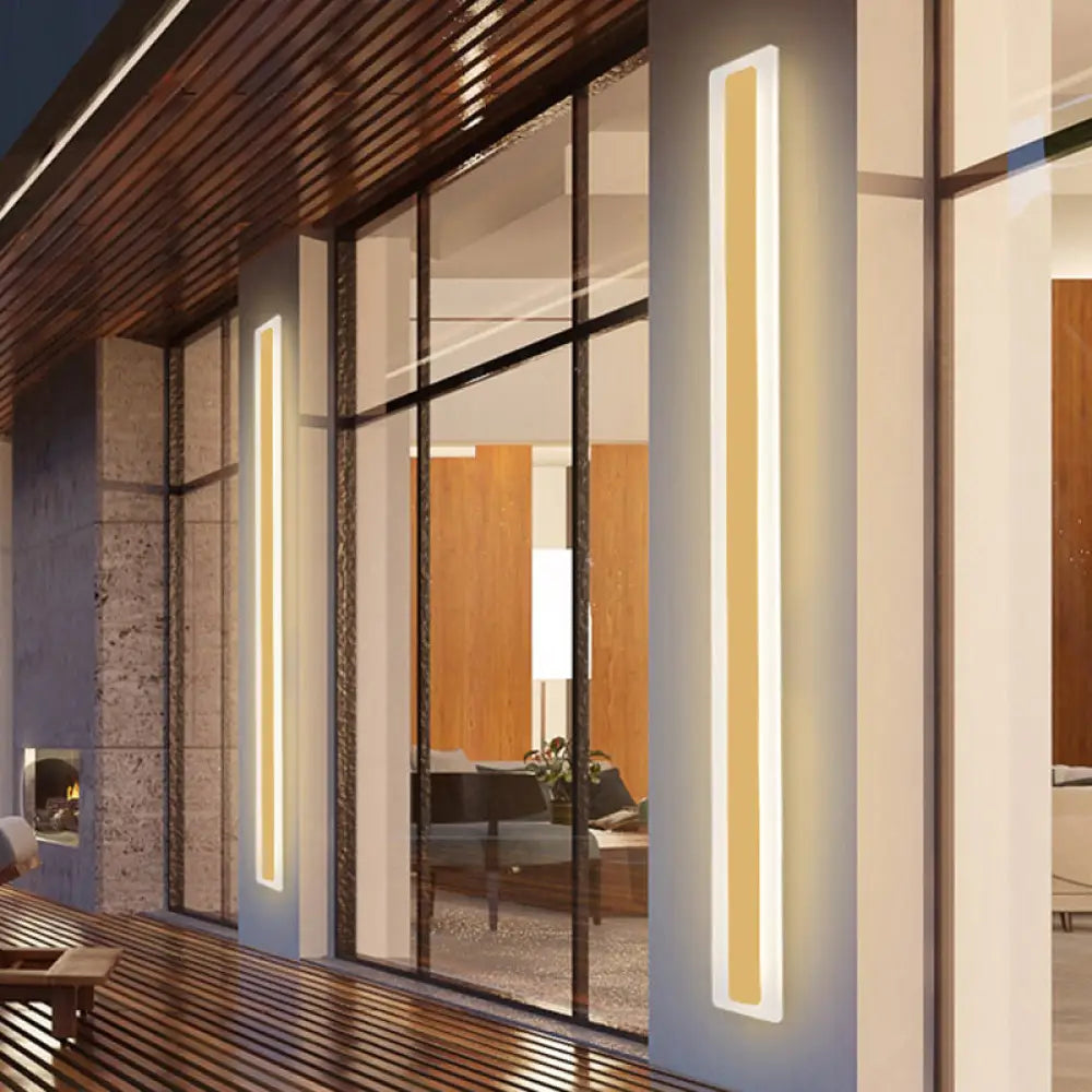 DecorBites™ DecorBites™ Stripe Sconce Light Fixture: Contemporary Metallic LED Outdoor Wall Lamp in Gold, Warm/White Light