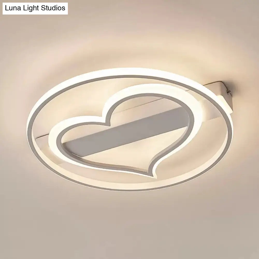 DecorBites™ DecorBites™ Stylish Loving Heart Acrylic Flush Ceiling Light for Study Room - Modern Design