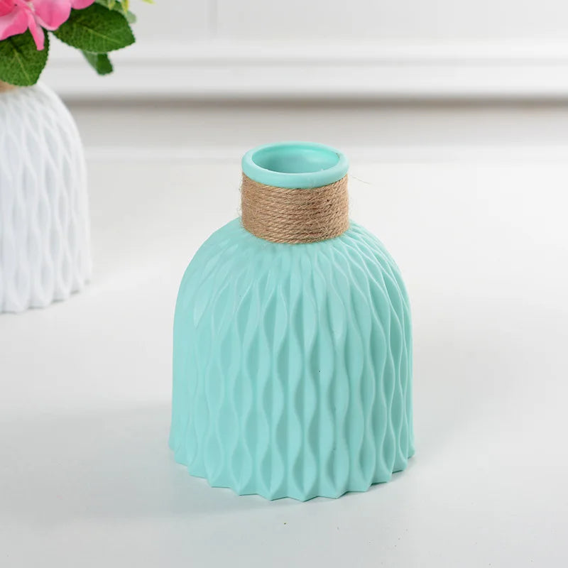 Stylish Nordic Color Block Vase - sky blue - Vase