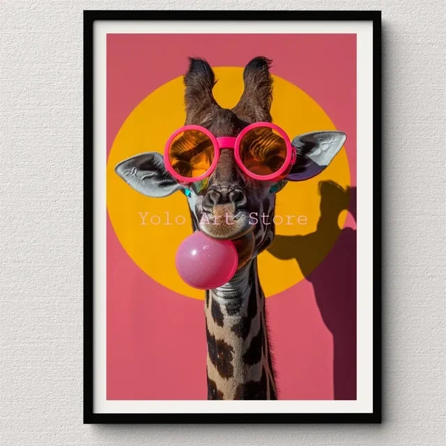 Tiger Canvas Wall Art Print - Vibrant Animal Bubble Style - P17 / 20x30cm No Frame