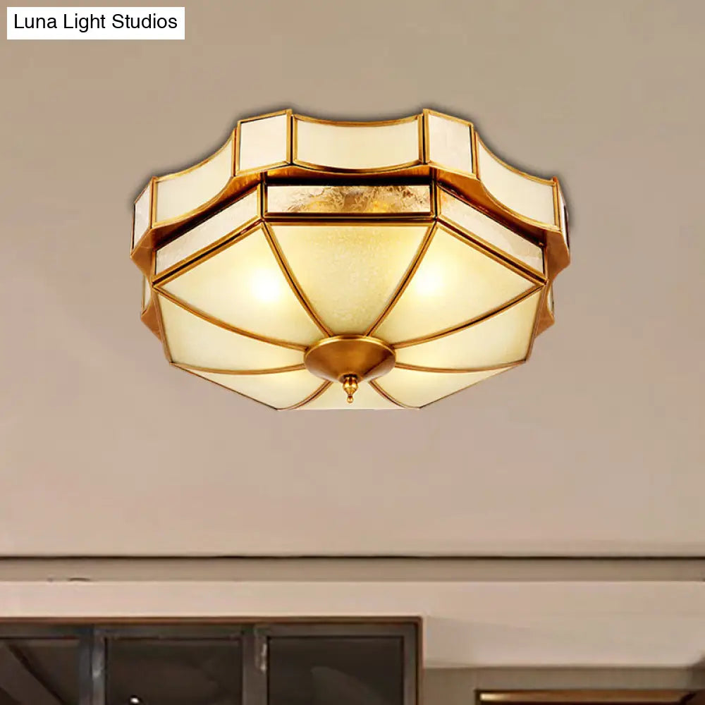 DecorBites™ DecorBites™ Traditional Frosted Glass Ceiling Flush Mount - Brass Finish - 14"/18"/19.5" W