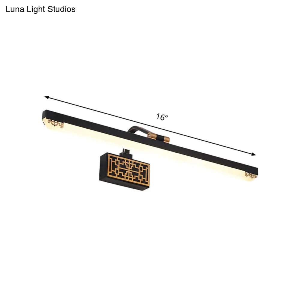 Traditional Metal Linear LED Vanity Light Fixture in White/Warm/Natural Light, Multiple Sizes Available