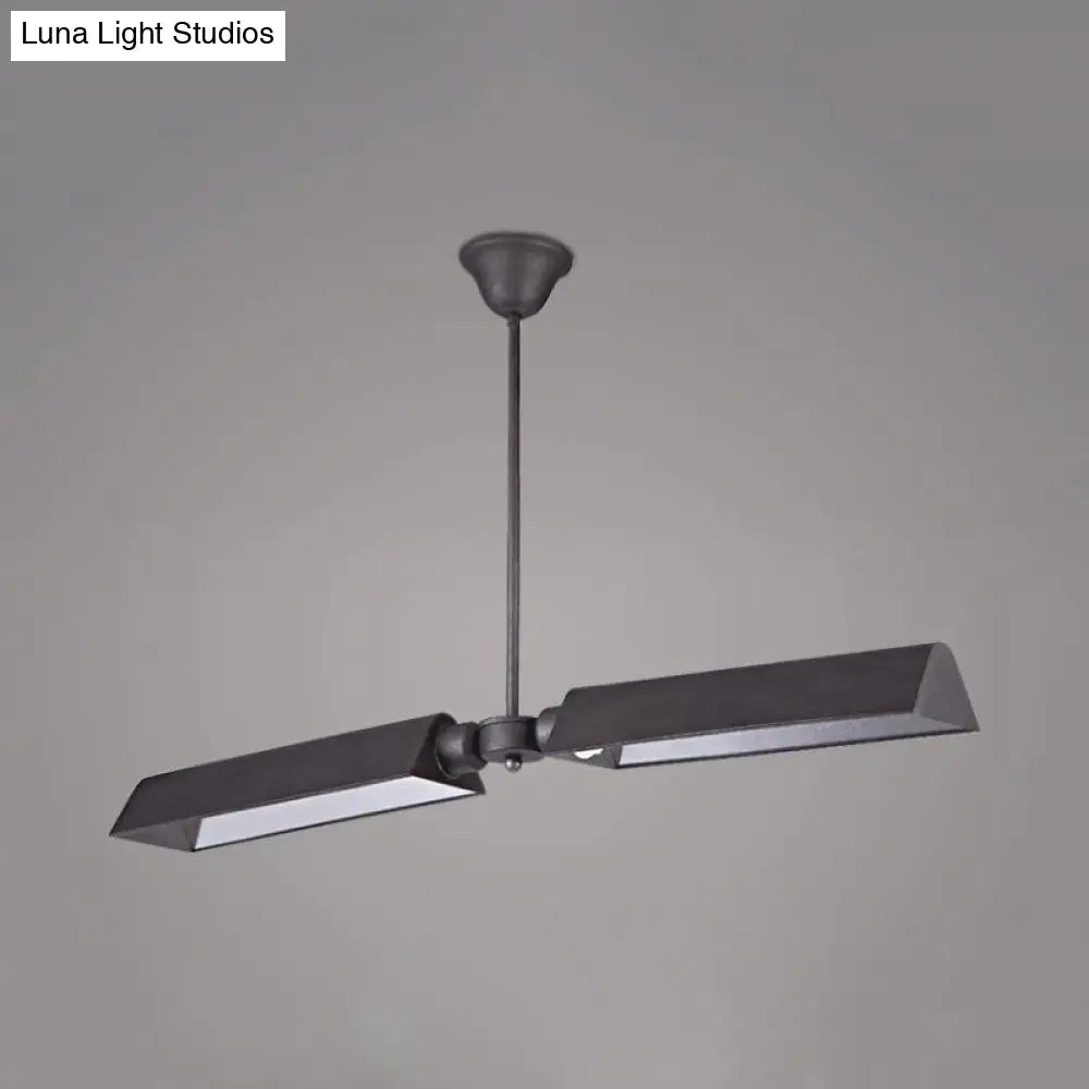 Traditional Metal Triangle Pendant Light with 2 Lights - Grey/Gold - Perfect for Dining Rooms