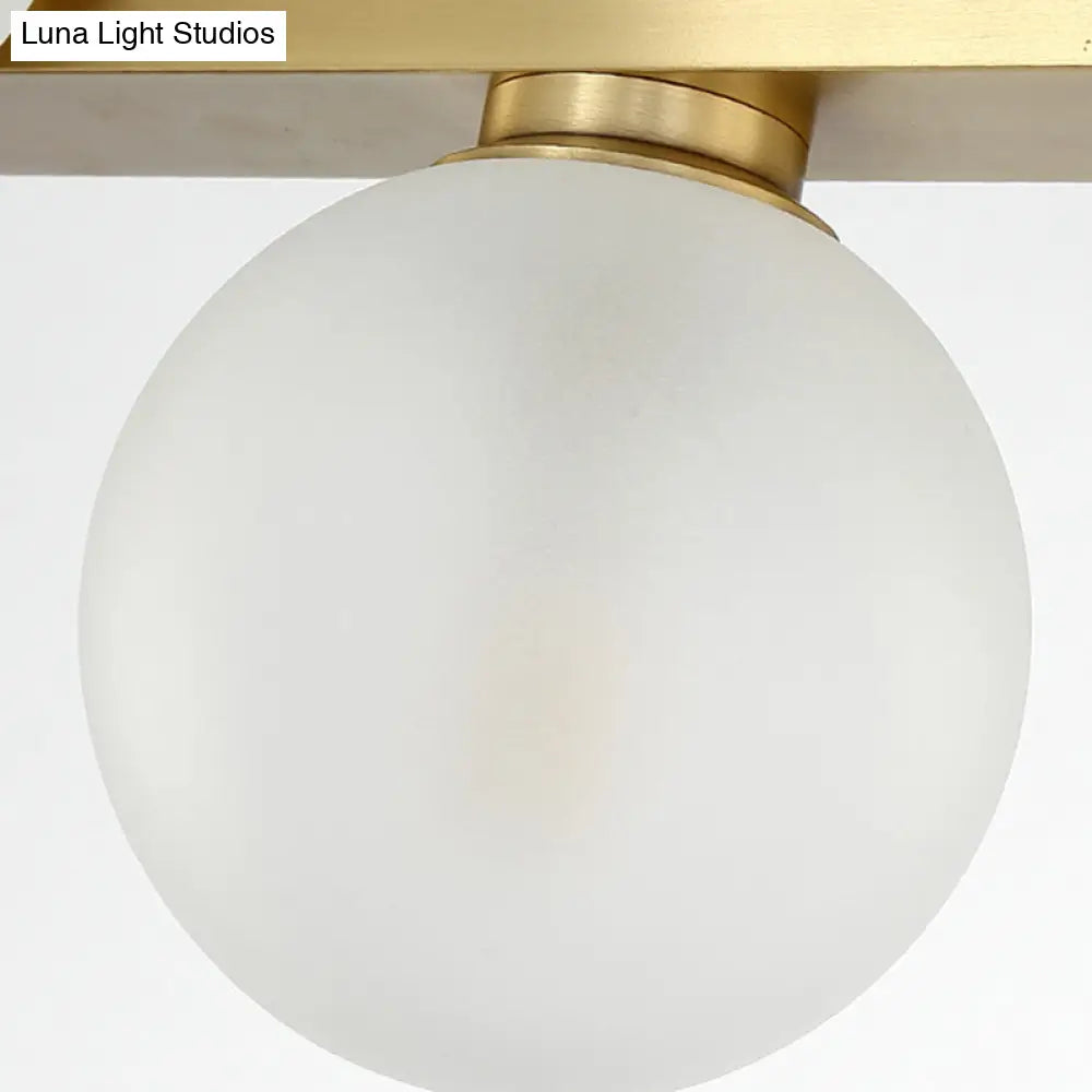 Traditional Spherical Frosted Glass Pendant Light - Gold, 7/12 Lights - Dining Room Island Lighting