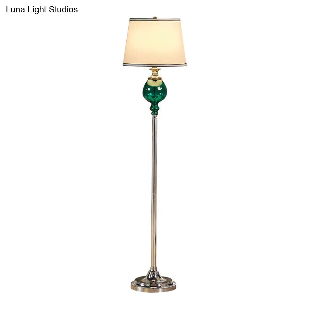 Traditional Style Conical Shade Floor Lamp with Fabric Shade