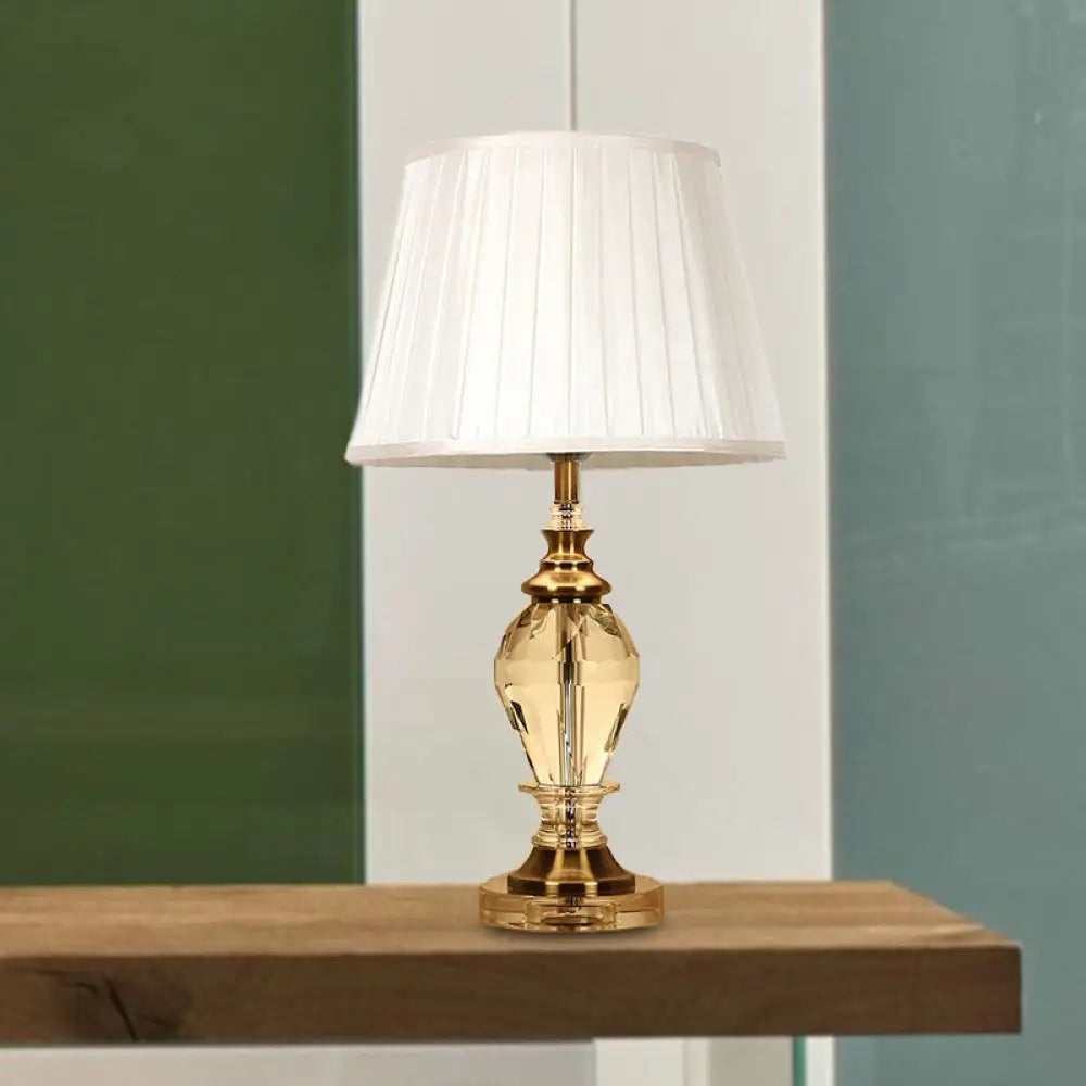 Traditional Style Crystal Nightstand Table Lamp in Pink/Blue/Beige for Living Room