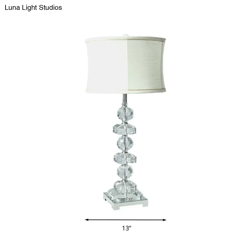 Traditional Style Crystal White Nightstand Lamp for Living Room
