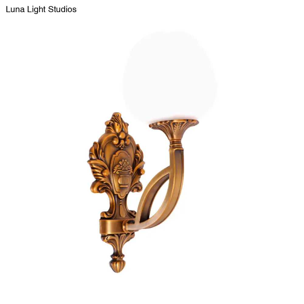 Tulip White Glass Wall Sconce - 1/2-Bulb Living Room Lighting Fixture