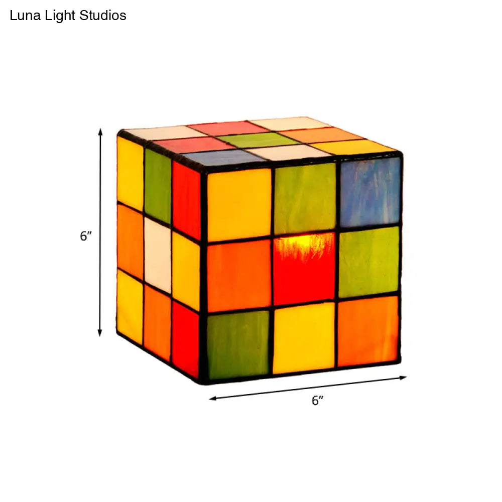 Tweakcube Baroque Cut Glass Nightstand Lamp - Red-Yellow-Blue Ambient Lighting for Bedroom
