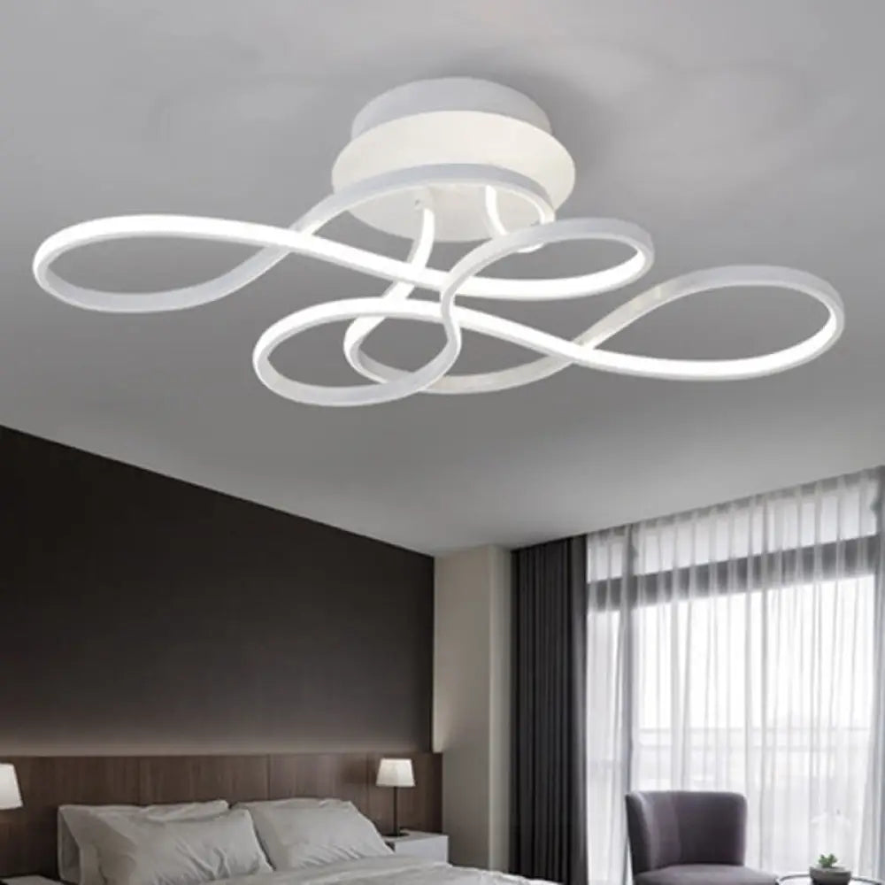 Twirling Acrylic LED Ceiling Light: Minimalist Living Room Flush Mount