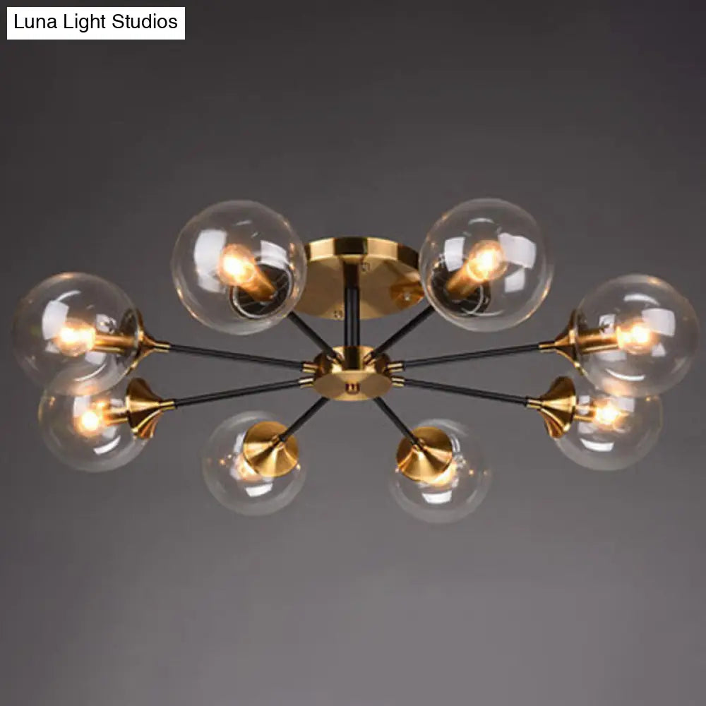 Ultra-Contemporary Sputnik Stained Glass Ceiling Light for Bedroom