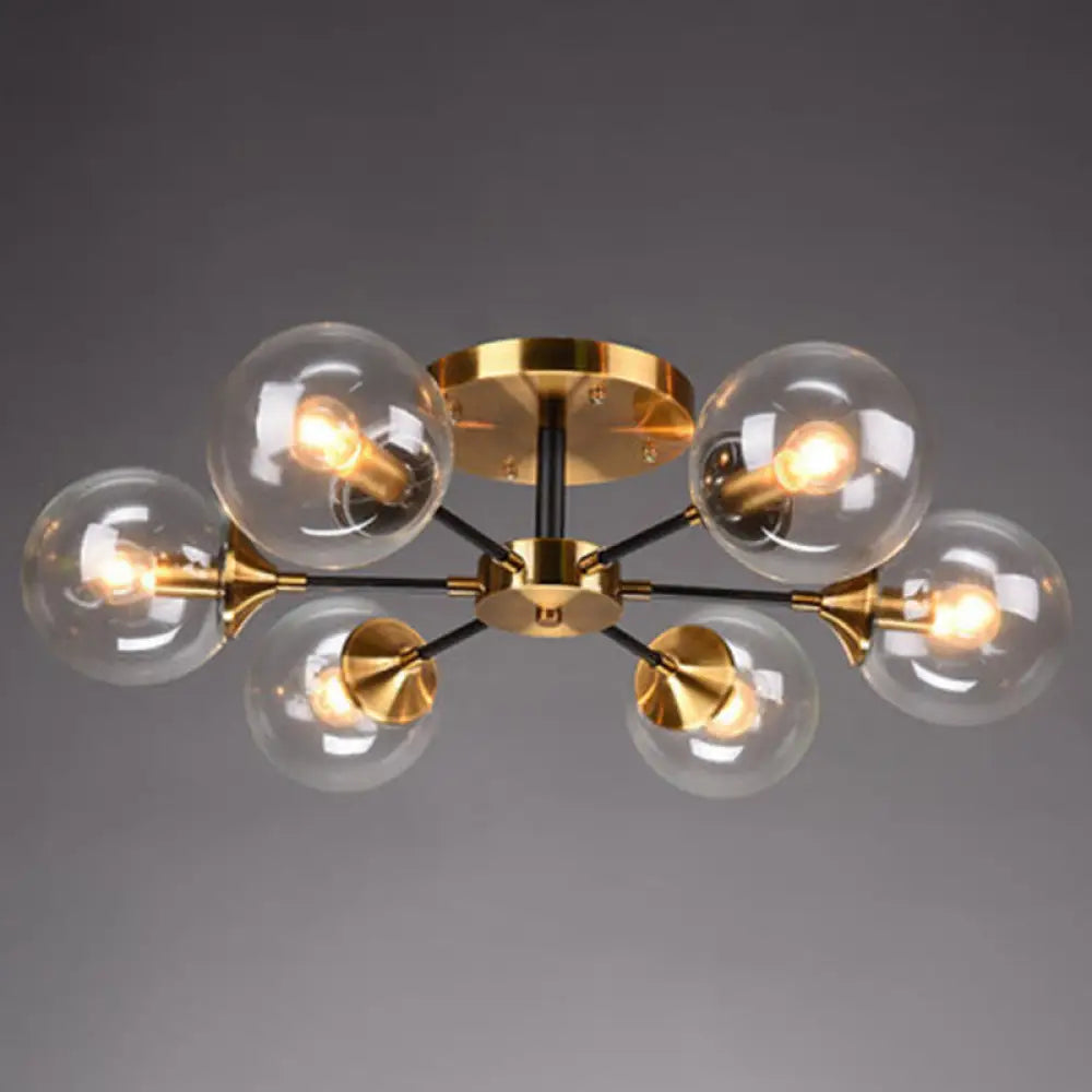 Ultra-Contemporary Sputnik Stained Glass Ceiling Light for Bedroom