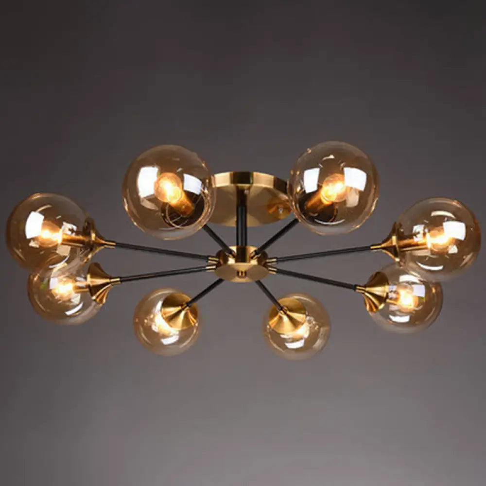 Ultra-Contemporary Sputnik Stained Glass Ceiling Light for Bedroom
