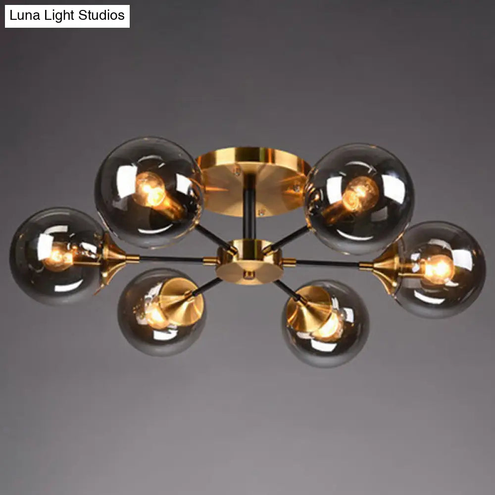 Ultra-Contemporary Sputnik Stained Glass Ceiling Light for Bedroom
