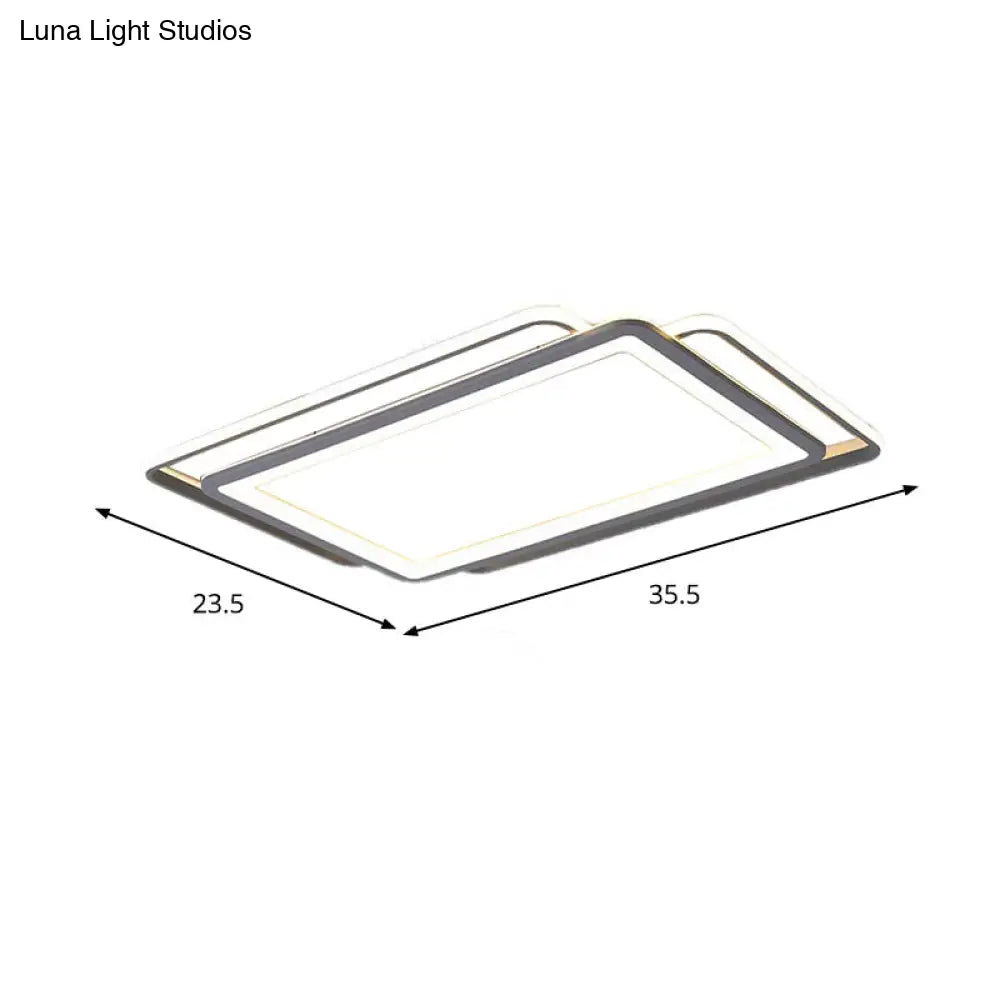 Ultra Slim Acrylic Ceiling Flush Mount LED Fixture (16"/19.5"/35.5") in Grey, with Warm/White Light