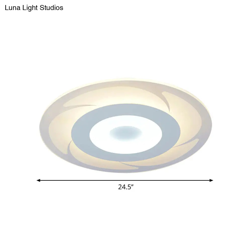Ultra Thin Acrylic Flush Mount LED Ceiling Light - Modern Warm/White - Multiple Sizes Available