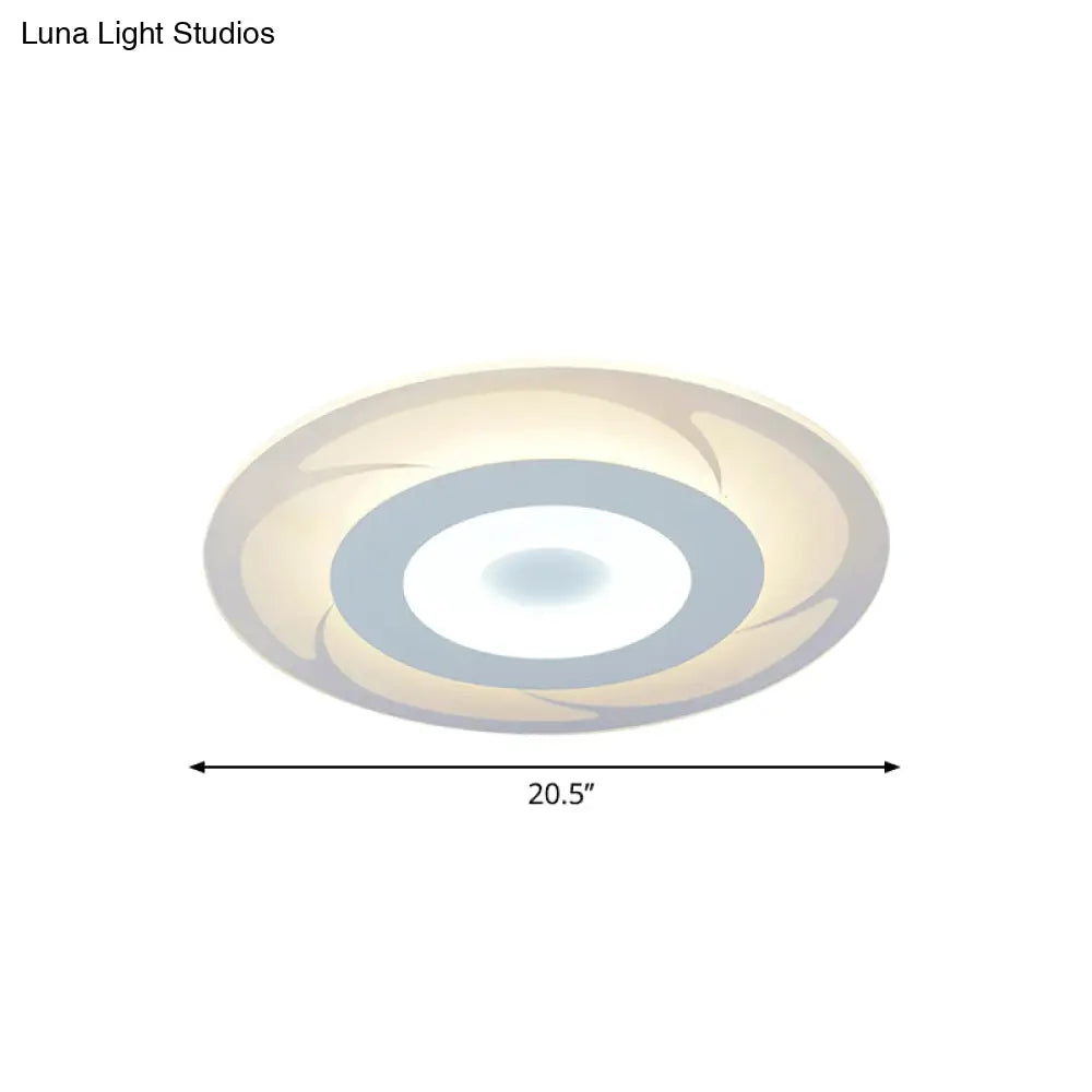Ultra Thin Acrylic Flush Mount LED Ceiling Light - Modern Warm/White - Multiple Sizes Available