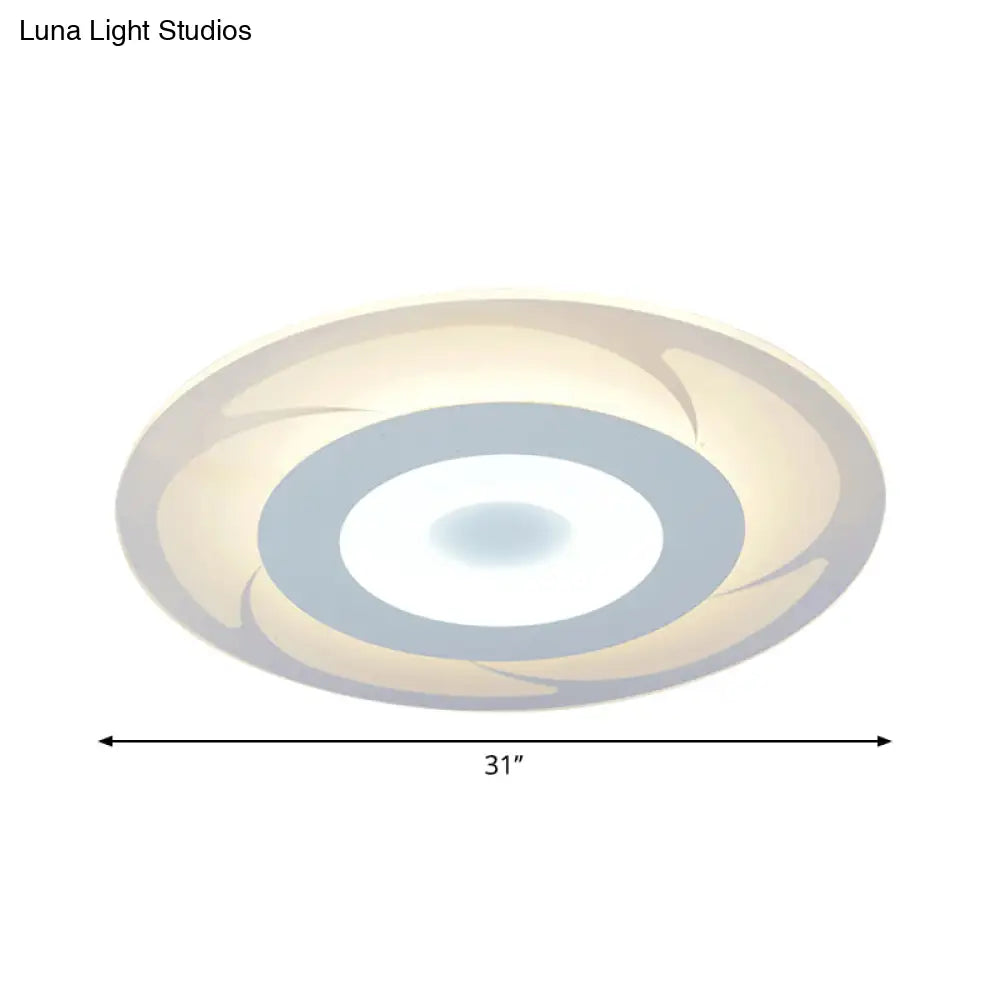 Ultra Thin Acrylic Flush Mount LED Ceiling Light - Modern Warm/White - Multiple Sizes Available