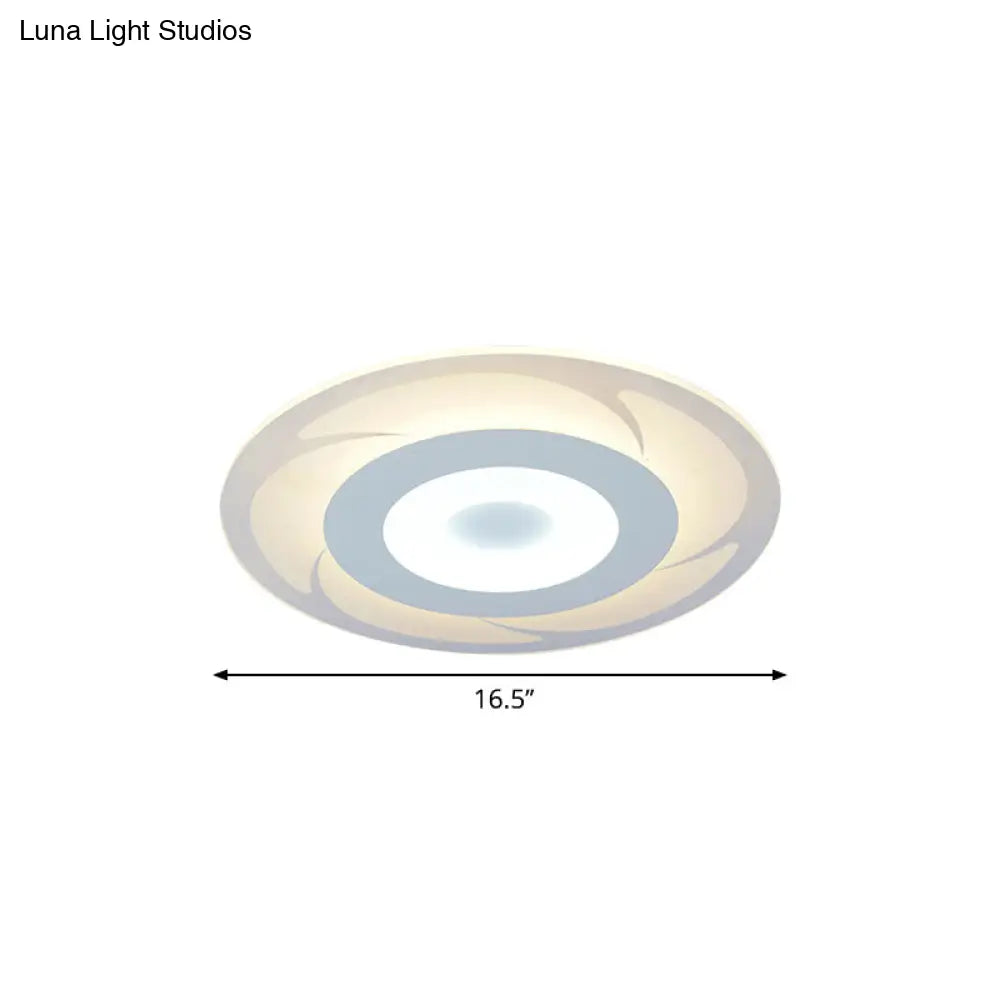 Ultra Thin Acrylic Flush Mount LED Ceiling Light - Modern Warm/White - Multiple Sizes Available