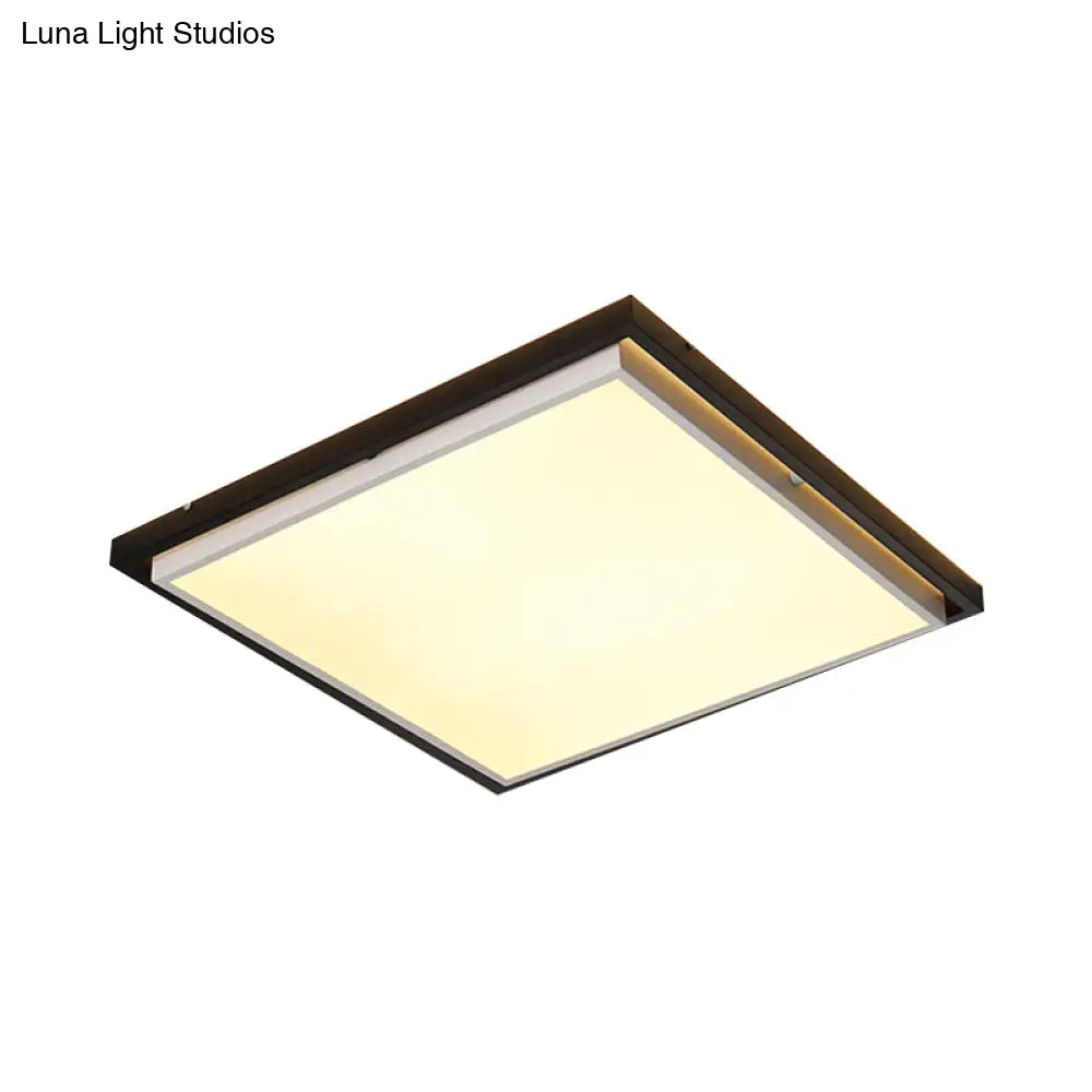 Ultra Thin Acrylic LED Flush Light - Wide Bedroom Ceiling Fixture in Warm/White Light (18"/21.5"/35.5")