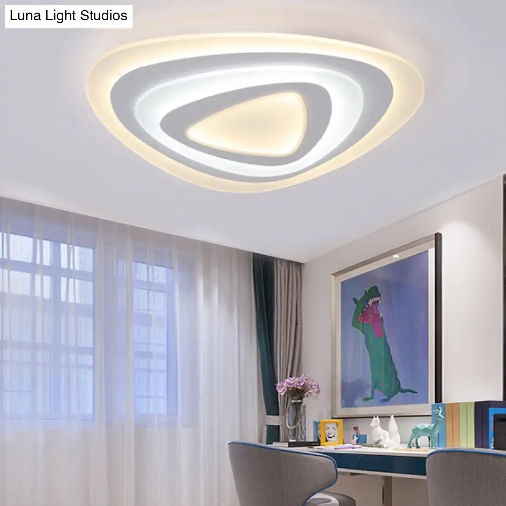 Ultrathin Acrylic Shade LED Ceiling Light - Wide Flush Mount Lamp for Bedroom, 19.5"/23.5"/31.5" Size, Warm/White Light - White Shade