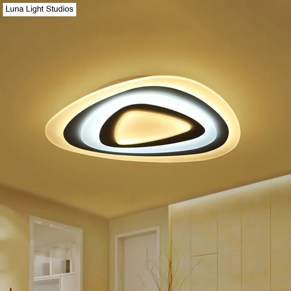 Ultrathin Acrylic Shade LED Ceiling Light - Wide Flush Mount Lamp for Bedroom, 19.5"/23.5"/31.5" Size, Warm/White Light - White Shade