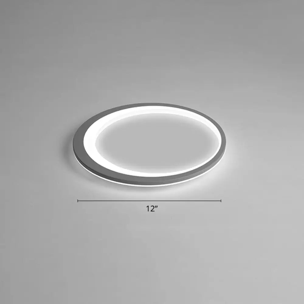 Ultrathin Flush Mount LED Ceiling Light Fixture - Nordic Style (Grey-White)