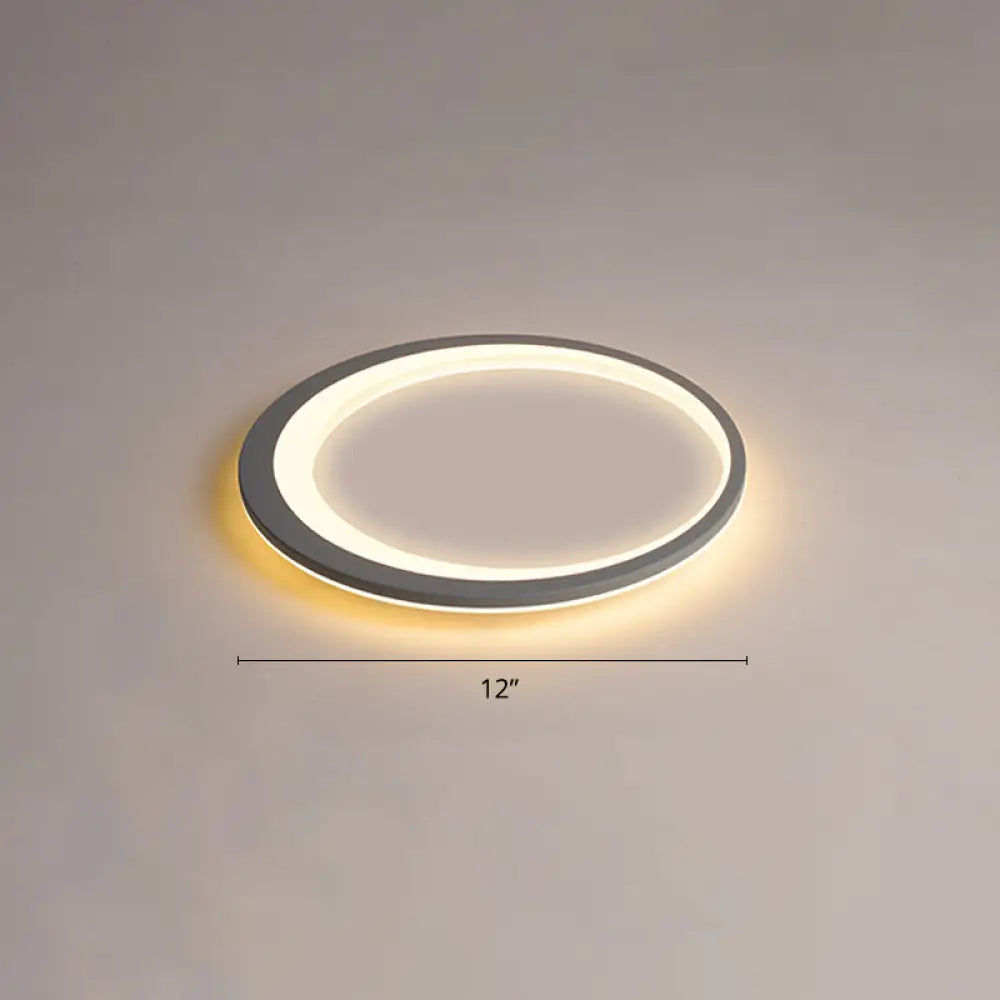 Ultrathin Flush Mount LED Ceiling Light Fixture - Nordic Style (Grey-White)