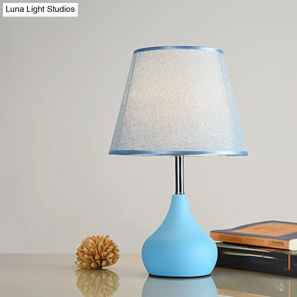 Valentina - Conical Study Room Table Light: Modern Reading Lamp with Vase Base in