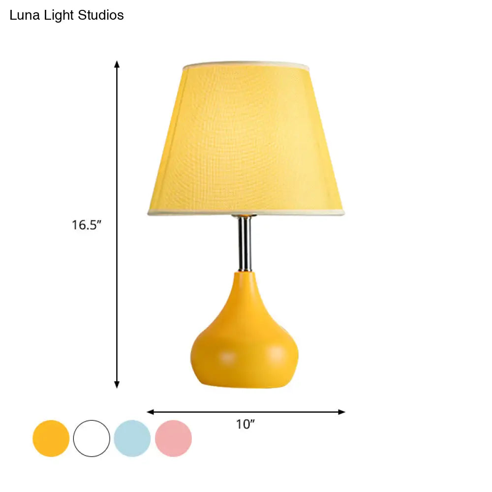 Valentina - Conical Study Room Table Light: Modern Reading Lamp with Vase Base in