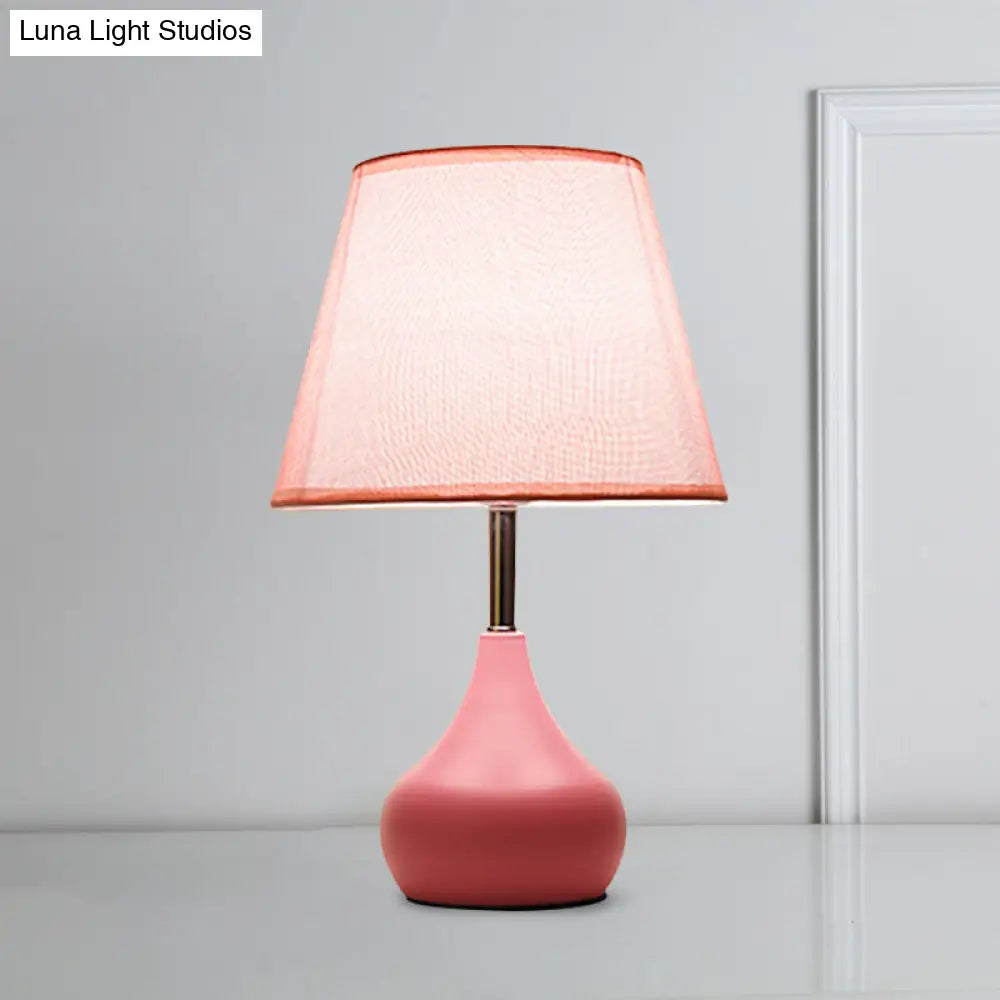 Valentina - Conical Study Room Table Light: Modern Reading Lamp with Vase Base in