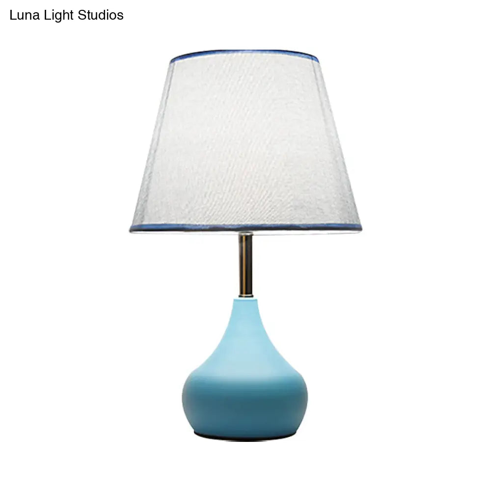 Valentina - Conical Study Room Table Light: Modern Reading Lamp with Vase Base in