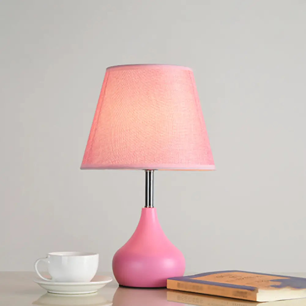 Valentina - Conical Study Room Table Light: Modern Reading Lamp with Vase Base in