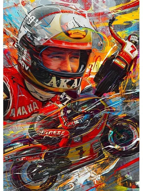 Valentino Rossi Motorcycle Racing Canvas Wall Art - 6 / 20x30cm no frame - Posters