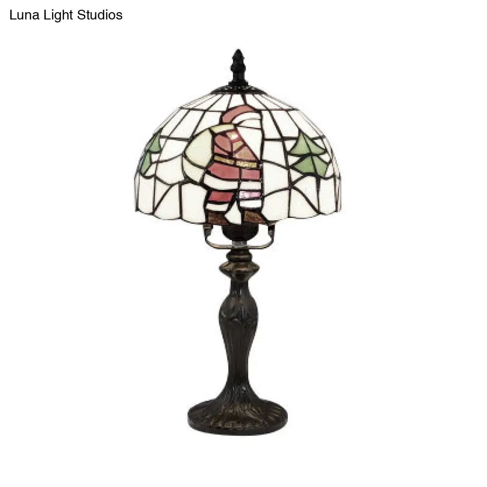 Vibrant Tiffany Rustic Stained Glass Desk Lamp with Floral and Seasonal Patterns - Perfect for Study Room